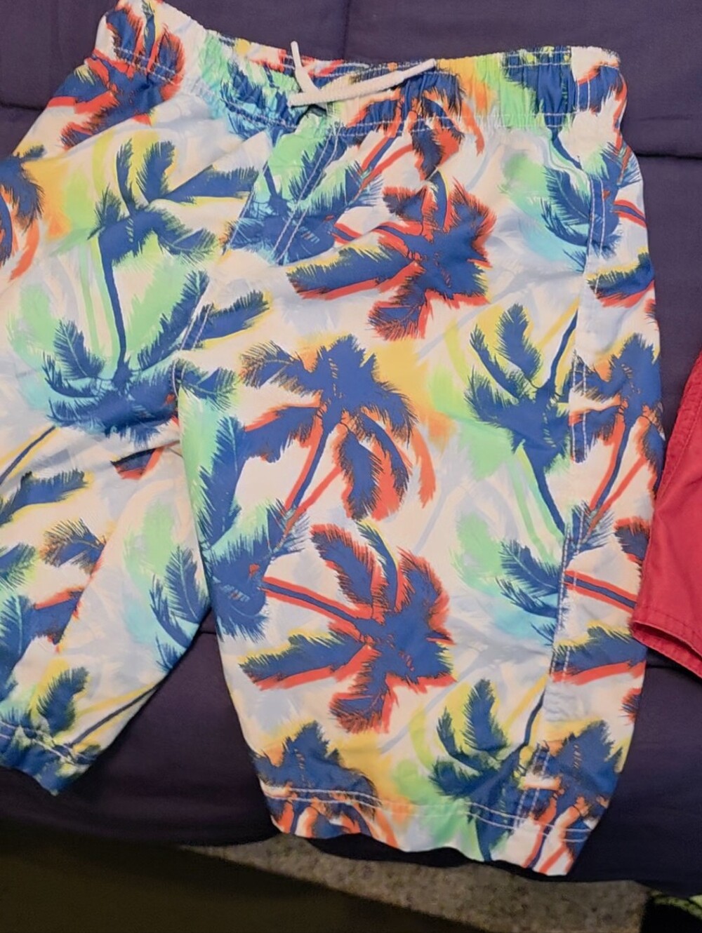 Kids Tropical Palm Print Swim Shorts - Multicolor